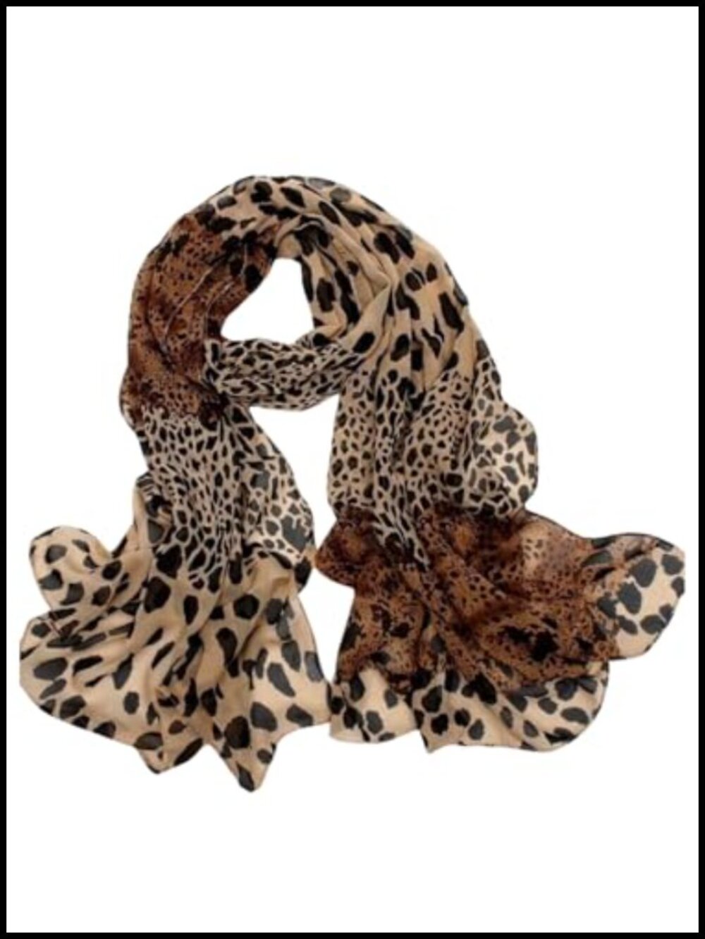 Women's Leopard Chiffon Scarf Lightweight Wrap Shawl